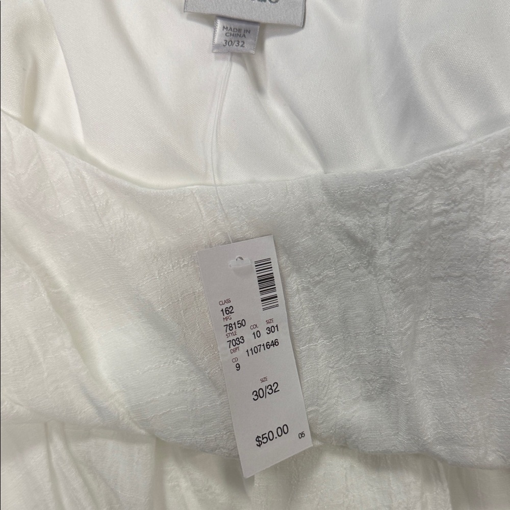 Avenue 30/32 Lined White Dress with Tan Belt - Picture 2 of 2